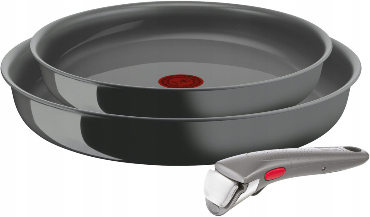 Patelnie ceramiczne Tefal renew ingenio 24/28 beztłuszczowa indukcja zestaw do smażenia z odpinanym uchwytem, na gaz