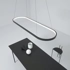 Lampa LED sufitowa nad stół czarna ringi 100cm 53W pamięć darmat light 655 żyrandol do jadalni i salonu, oprawa z