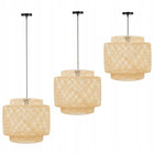Lampa wisząca Tulum bambusowa czarna zawieś 38cm naturalna beżowa BOHO TH06 do salonu jadalni sypialni, abażur, oprawa
