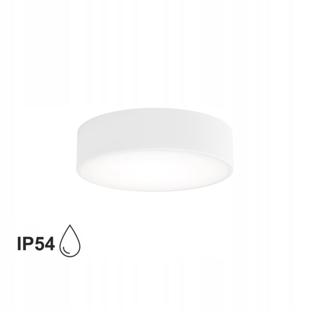Lampa sufitowa łazienkowa na taras Plafon cleo 300 IP54 Biały 30 cm oprawa okrągła E27, neutralna barwa światła