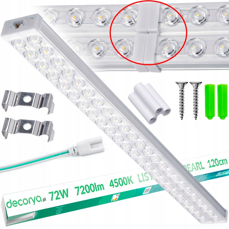 Lampa LED sufitowa robocza przemysłowa listwa oprawa liniowa 120cm 4500K do garażu warsztatu magazynu, biała aluminiowa