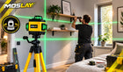 Poziomica laserowa krzyżowa 360 4D 16 linii statyw laser zestaw niwelator budowlany, zielona wiązka, zasięg 55 m