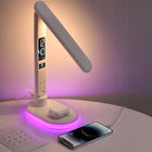 Lampka biurkowa nocna do czytania LED z ładowarką zegarem budzikiem RGB lampa stołowa dotykowa ściemniana, zmienna