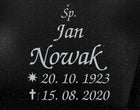 Tablica nagrobna granitowa czarna 30x20 z grawerem wytrzymała płyta na pomnik z napisem, oznaczenie grobu, do