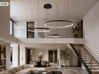 Lampa LED sufitowa ringi czarna 60 40 30 pamięć bluetooth darmat light 529 żyrandol 3-punktowy do salonu i jadalni z
