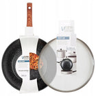 Wok GRANITOWY duża patelnia głęboka do smażenia duszenia 28 cm + pokrywka nieprzywierająca, indukcja, zmywarka
