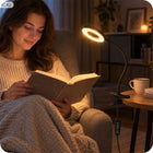 Lampka z klipsem do czytania książek na biurko USB LED nocna elastyczna oświetlenie punktowe, nauka, praca, czarna 46 cm