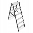 Drabina drabinka domowa 2x6 dwustronna składana mocna 150 kg higher schodki stalowa do prac remontowych, podest 124 cm