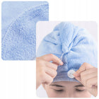 3x RĘCZNIK NA GŁOWĘ TURBAN DO SUSZENIA WŁOSÓW SZYBKOSCHNĄCY GRUBY CHŁONNY czepek z mikrofibry z guzikiem, osuszacz do