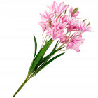 Lilia sztuczne kwiaty duży bukiet lilie gałązki dekoracyjne ozdobne różowa kompozycja florystyczna do wazonu, 58 cm