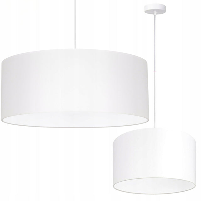 Lampa Wisząca Żyrandol Sufitowa Nowoczesna E27 LED Loft Abażur 40 cm Biały klosz z tkaniny do salonu sypialni jadalni, 1 punkt świetlny