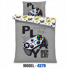 Pościel 160x200 gra pad gracz piłka nożna bawełna młodzieżowa dla dzieci komplet 2 części, poszewka 70x80 cm, zamek