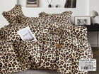 Pościel 160x200 100% bawełna beżowa w brązową panterkę cętki leopard zestaw 3-częściowy, poszewki 70x80, zapięcie na