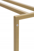Wieszak stojak metalowy na ręczniki stojący złoty produkt polski loft do łazienki, suszarka łazienkowa, 2 drążki, 84 cm