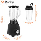 Blender Kielichowy Szklany Kruszy Lód Smoothie Miksuje 1200W + 2x Bidony