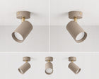 Lampa sufitowa 1x GU10 Żyrandol Kinkiet Reflektor Beżowa Kaszmir oprawa punktowa metalowa złota do oświetlenia wnętrz