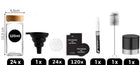 24x słoiki bambusowe 120ml na przyprawy + lejek + pisak + etykiety + młynek szklane pojemniczki kuchenne na zioła