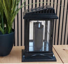 ZNICZ LATARENKA KRZYŻ LAMPION DUŻY KAPLICZKA DEKORACYJNA 29 CM SZKLANA lampka cmentarna LED na grób, oświetlenie