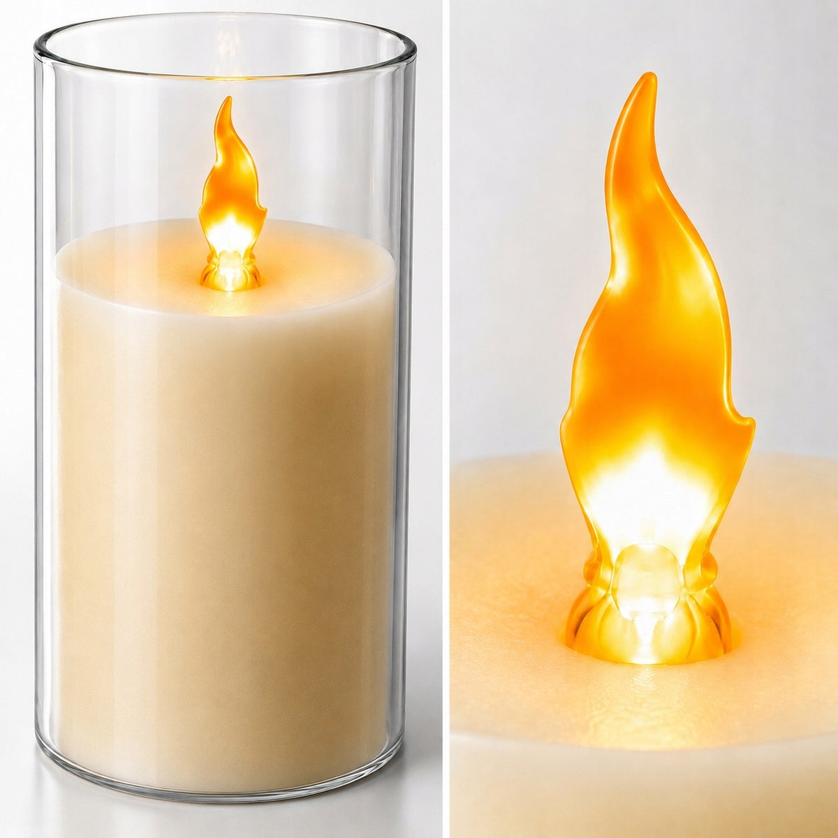 ŚWIECZKA WKŁAD LED DO ZNICZA EFEKT PŁOMIENIA NA BATERIE ŚWIECA 20cm SW3 lampka cmentarna, dekoracja grobu, ponad 75 h