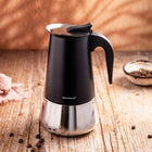 Kawiarka Klausberg KB-7847 stalowa indukcja Gaz espresso 12 filiżanek Kawy zaparzacz moka 600 ml, czarno-srebrny