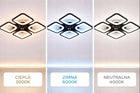 Lampa LED kwadrat sufitowa plafon LED dla dzieci oprawa + pilot + RGB oświetlenie pokojowe, 4 punkty świetlne, czarna