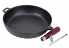 PATELNIA ŻELIWNA 28 cm Ciężka Głęboka odkręcana rączka INDUKCJA GAZ do piekarnika, na kuchenkę ceramiczną i