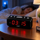 Budzik elektroniczny zegar sieciowy duży wyświetlacz LCD alarm 24H czarny cyfrowy czasomierz do sypialni z cyframi