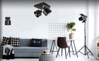 Lampa sufitowa plafon żyrandol loft edison LED oprawa metalowa czarna 2-punktowa E27 60 w do salonu i jadalni