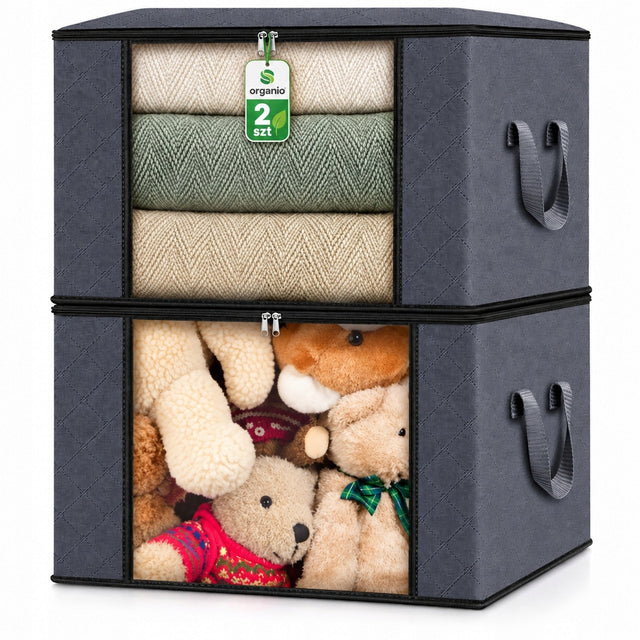 Pojemnik na pościel, ubrania, zabawki 2-pack pikowany hexagon 60x40x33cm organizer torba XXL na koce, camping