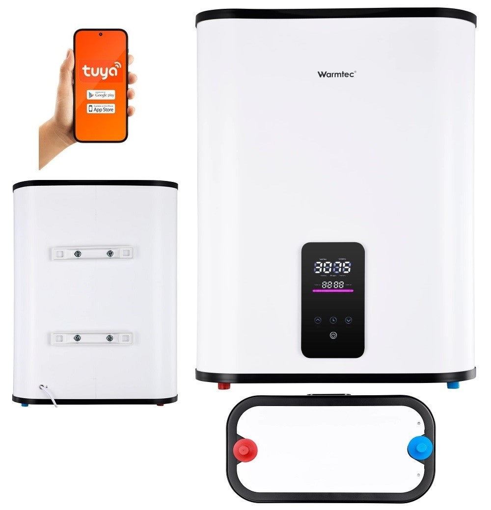 Bojler elektryczny podgrzewacz 50l 2000W Wi-Fi SLIM emalia BP50 Warmtec 50 l grzałki