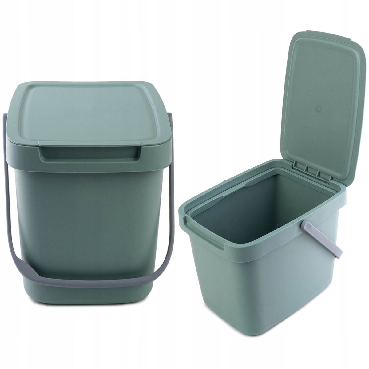 Kosz na śmieci pojemnik do segregacji odpadów 6l z pokrywą mały odpady BIO kuchenny plastikowy 20 x 26 x 19,5 cm