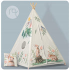 Tipi namiot dla dzieci teepee wigwam poduszka stabilizator leśne zwierzątka domek do zabawy, kryjówka, bawialnia