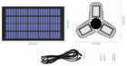 Lampa wisząca lampa solarna 6 -punkty światła zintegrowane źródło LED żyrandol sufitowy czarny klasa energetyczna A
