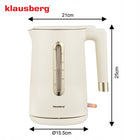 Czajnik elektryczny klausberg KB-9004 1.7l kremowy stal 304 1800 w 1.7 l beżowy metal, tworzywo sztuczne