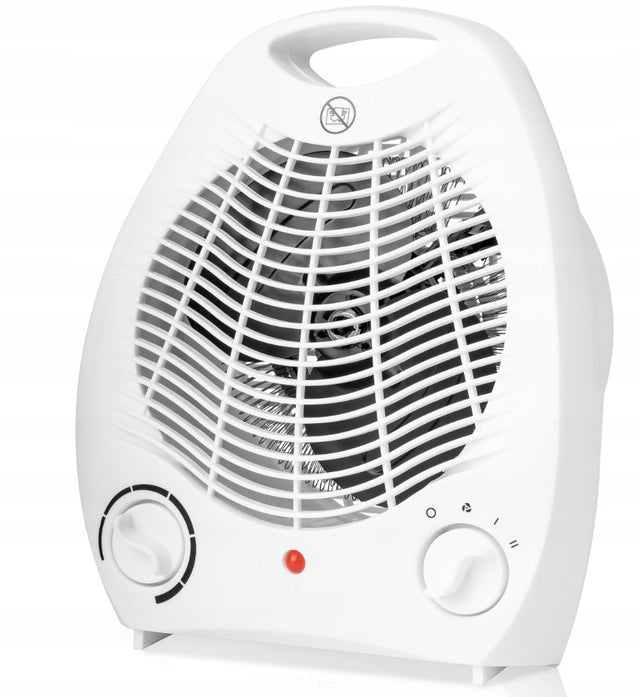 Mocny termowentylator elektryczny farelka grzejnik termostat 2000W piecyk biały