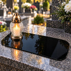 Podstawka pod Znicze na Grób Czarna Duża akryl 30x14 cm Antypoślizgowa tacka cmentarna na lampiony, akcesorium nagrobne
