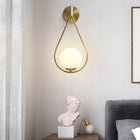 Kinkiet TOOLIGHT ZŁOTY GLAMOUR MLECZNY KLOSZ DO SALONU SYPIALNI DUŻY 50CM lampa ścienna metalowa E27, 1-punktowa, maks