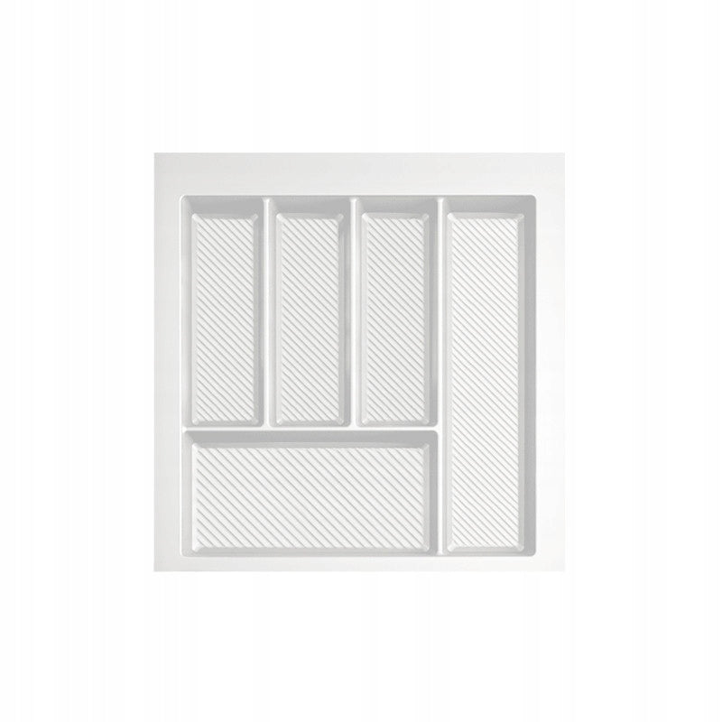 Wkład na sztućce do szuflady 50 cm organizer biały rejs MAX 450x490 mm plastikowy pojemnik kuchenny, 5 przegródek