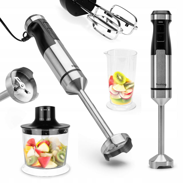 Blender ręczny 3w1 turbo wielofunkcyjny 1500W ostrze pojemnik Huslog