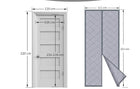 Zasłona na Drzwi Magnetyczna Kurtyna Termiczna 110x220cm Szary panel tekstylny z lnu, zawieszany taśmą