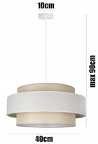 LAMPA WISZĄCA SUFITOWA ŻYRANDOL ABAŻUR NOWOCZESNA BOHO DO SALONU I POKOJU oprawa tekstylna kremowa E27 1 punkt światła