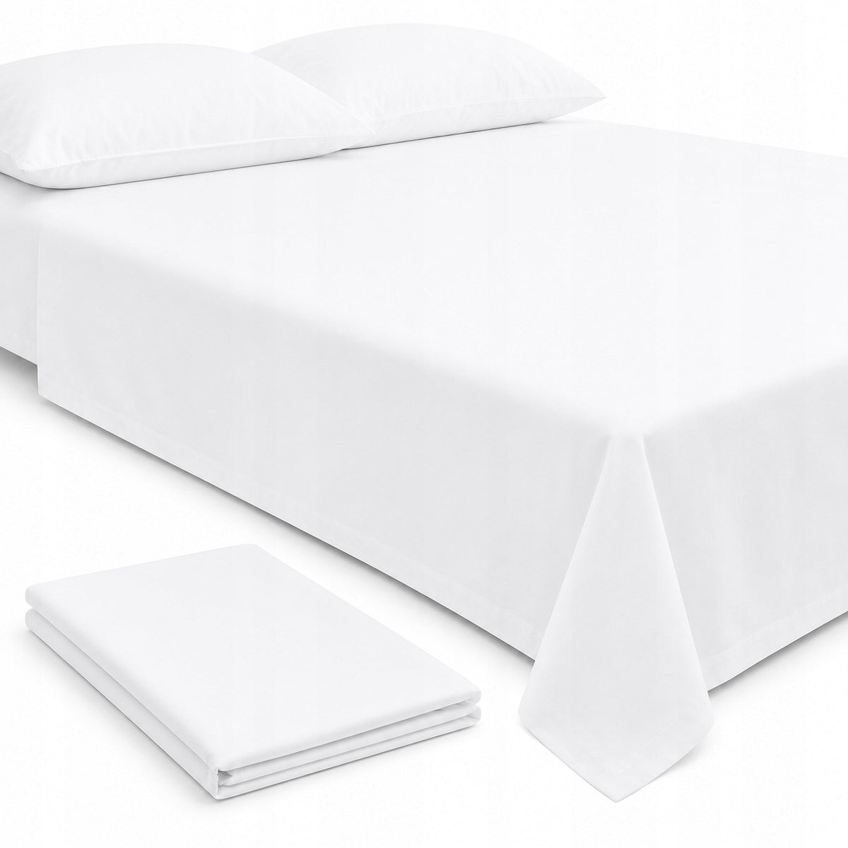 Prześcieradło hotelowe białe 160x200 100% bawełna 140g/m2 bez gumki płachta na materac, tradycyjne, do grubości 25 cm