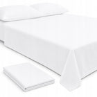 Prześcieradło hotelowe białe 160x200 100% bawełna 140g/m2 bez gumki płachta na materac, tradycyjne, do grubości 25 cm