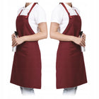 Fartuch bordowy regulowany kucharski gastronomiczny kelnerski 70 cm brązowy bawełna