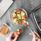 12 x lunchbox szklane pojemniki na żywność uszczelka żaroodporne zestaw 9.7 l bezbarwny, czarny