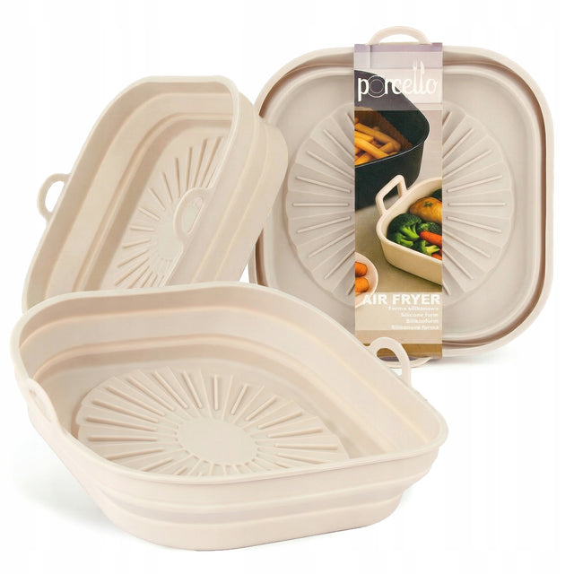 3x Wkład silikonowy do Air Fryer facka silikonowa 20 forma wielorazowa kieszeń do pieczenia 20 cm
