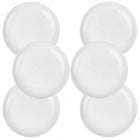 6x TALERZ DESEROWY 19 cm TALERZYKI DO CIASTA TALERZE SZKLANE RYFLOWANE MAŁY białe okrągłe, do mikrofali i zmywarki