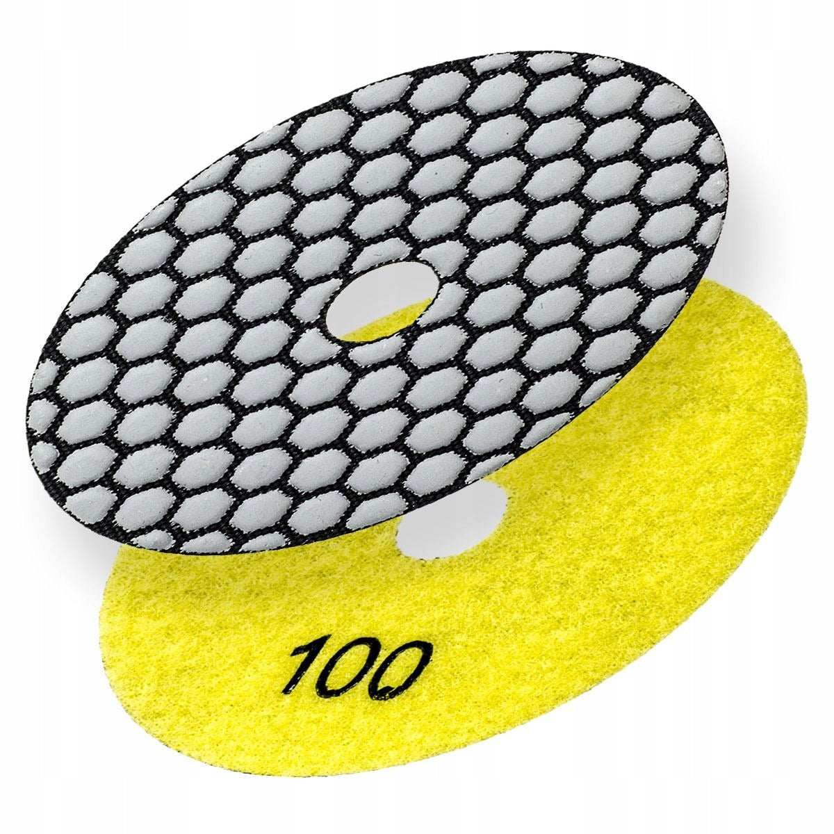 Pad dysk polerski 100mm na Rzep SENDI P100 do Gresu Szkła Plaster Miodu krążek ścierny, tarcza szlifierska, ceramika