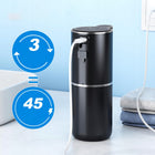 Bezdotykowy dozownik mydła 380 ml USB ładowanie do łazienki kuchni automatyczny podajnik płynu, naścienny, czarny