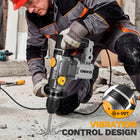 Deko 3-w-1 1500W, 5.5J młotowiertarka do wiercenia i kucia betonu młot kujący SDS Plus, zasilanie sieciowe 220 V, prace
